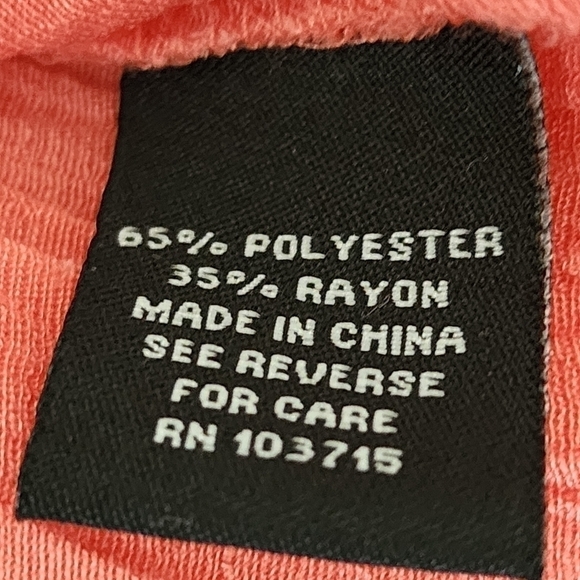 Zac & Rachel Women’s Hi Low Hem Loose Fit Salmon Coral Top Tunic Size Large - Picture 8 of 8